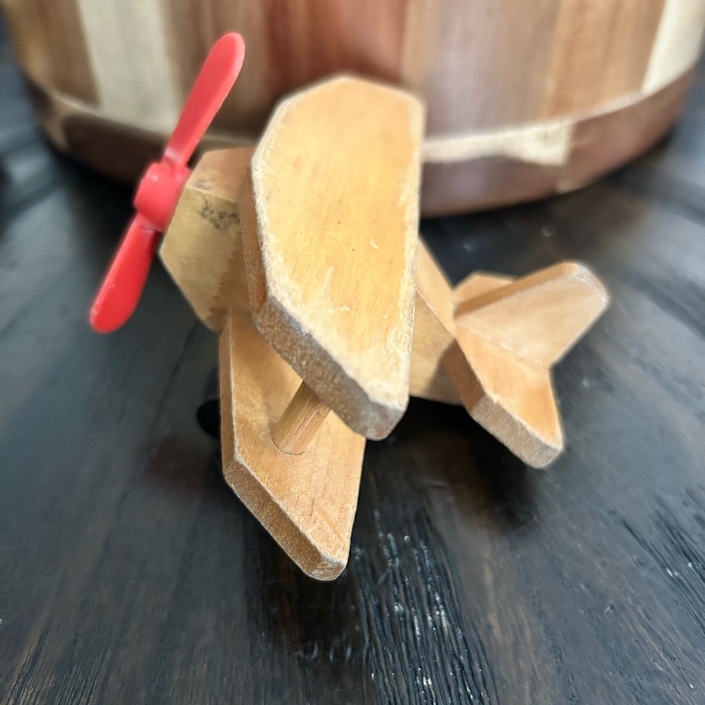 Vintage Mattel wooden toy airplane 1972